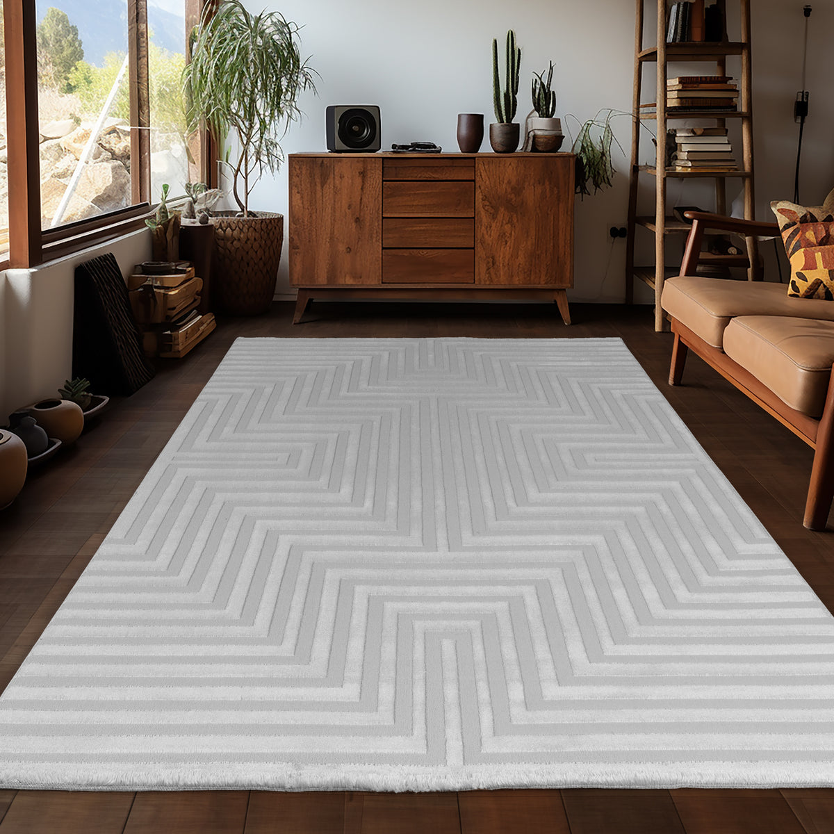 Sahara 1111 grau · Moderner Designerteppich