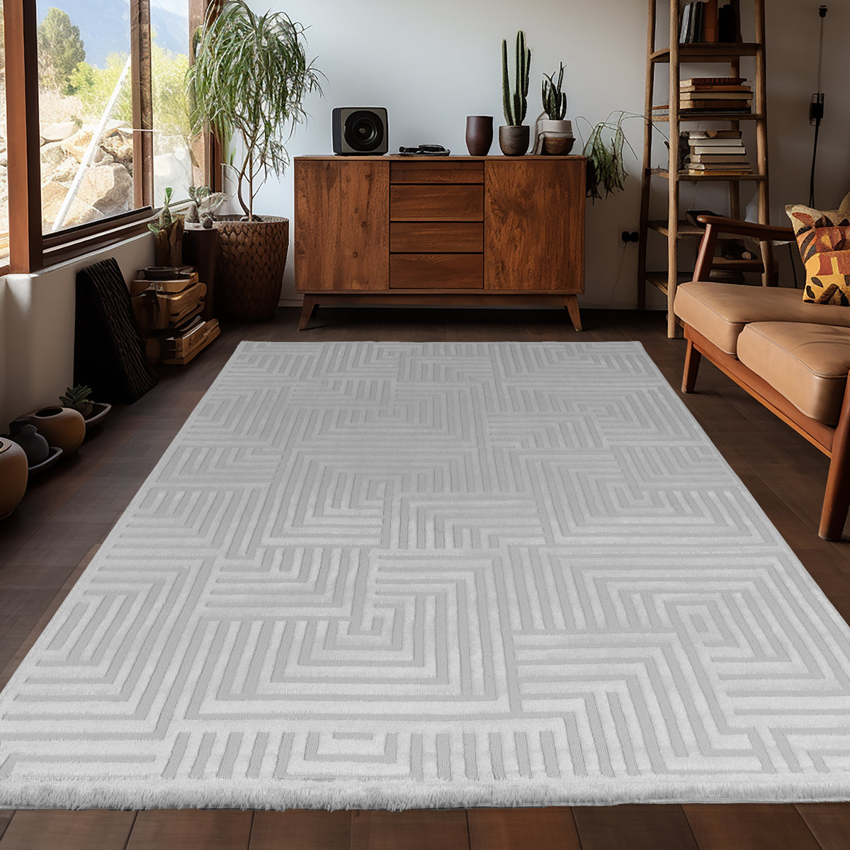 Sahara 1114 grau · Moderner Designerteppich