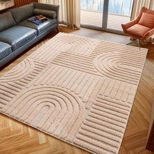 Amy 1121 beige  · Modernes 3D-Reliefdesign