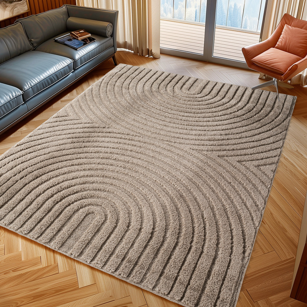 Amy 1122 beige  · Modernes 3D-Reliefdesign