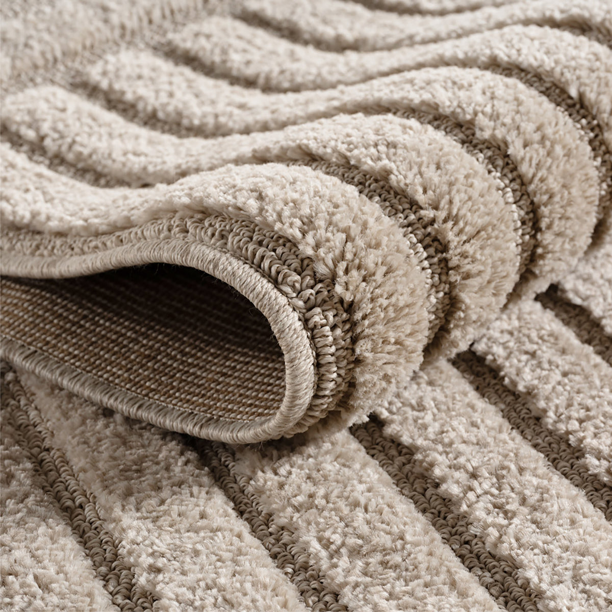 Amy 1123 beige  · Modernes geometrisches 3D-Reliefdesign