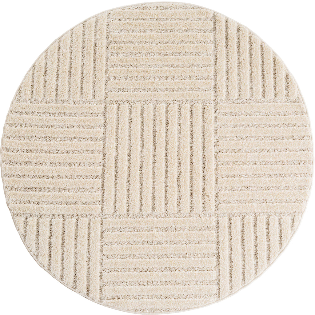 Amy 1123 creme  · Modernes geometrisches 3D-Reliefdesign