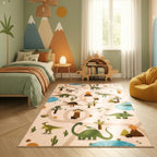 Mila Kids 1131 beige · Kinderteppich Dino Abenteuer