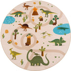 Mila Kids 1131 beige · Kinderteppich Dino Abenteuer