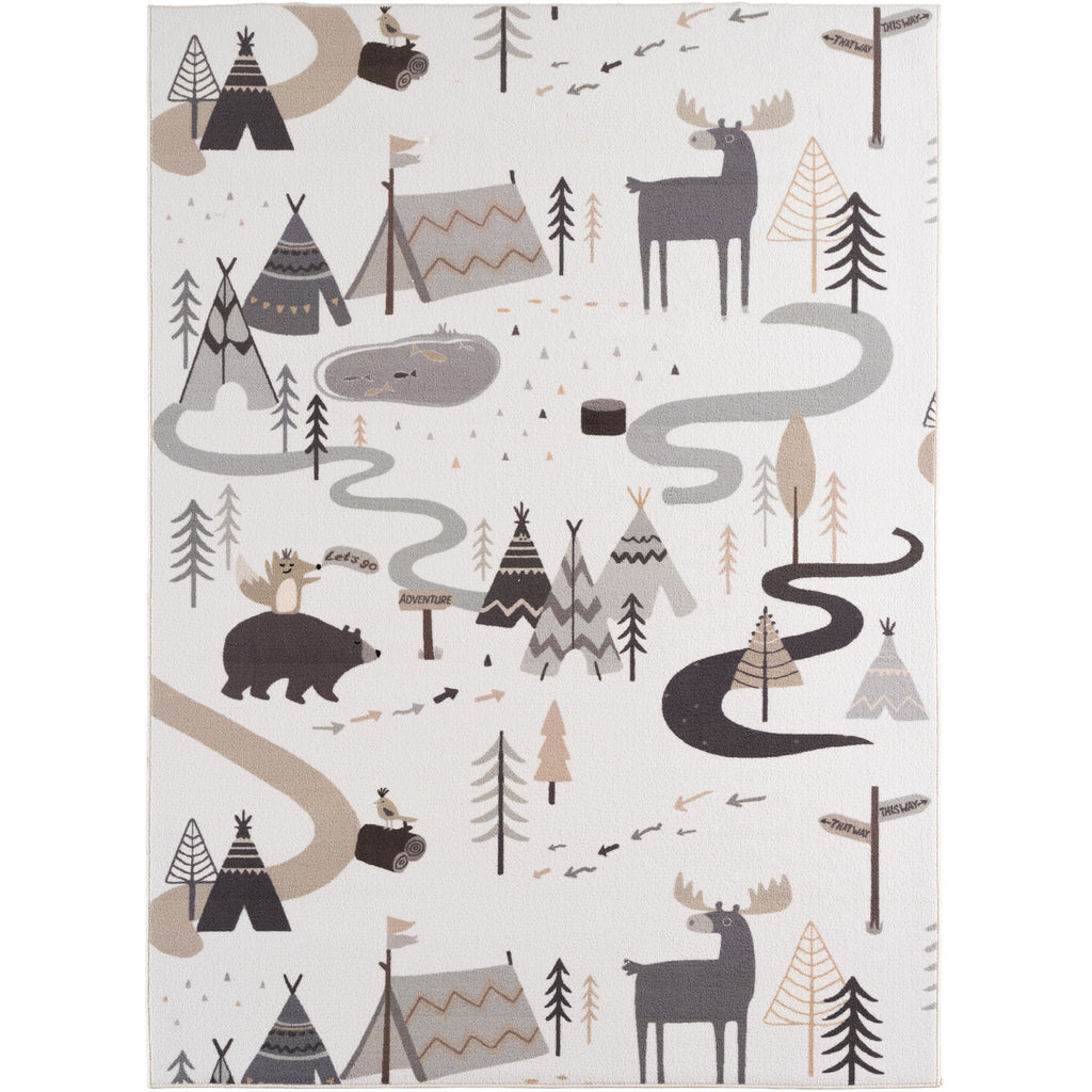 Mila Kids 1135 creme · Kinderteppich Little Forest Adventure