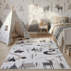 Mila Kids 1135 creme · Kinderteppich Little Forest Adventure