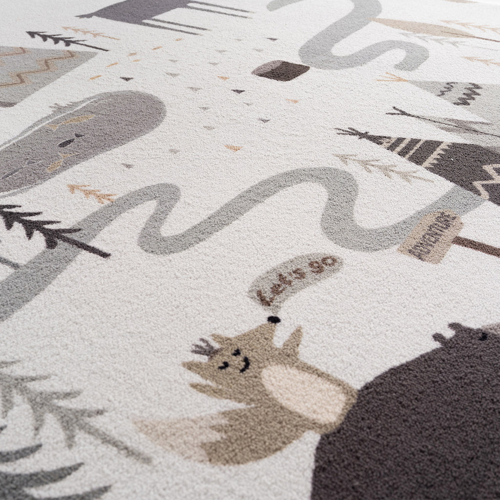 Mila Kids 1135 creme · Kinderteppich Little Forest Adventure