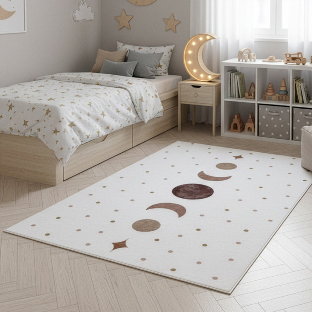 Mila Kids 1136 creme · Kinderteppich Little Moon