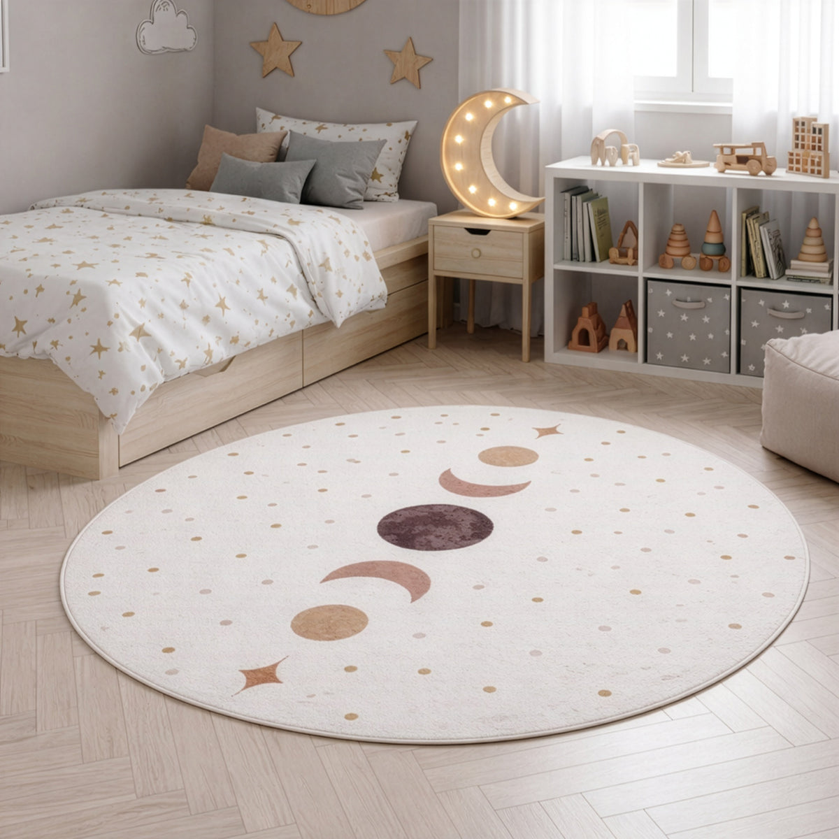 Mila Kids 1136 creme · Kinderteppich Little Moon