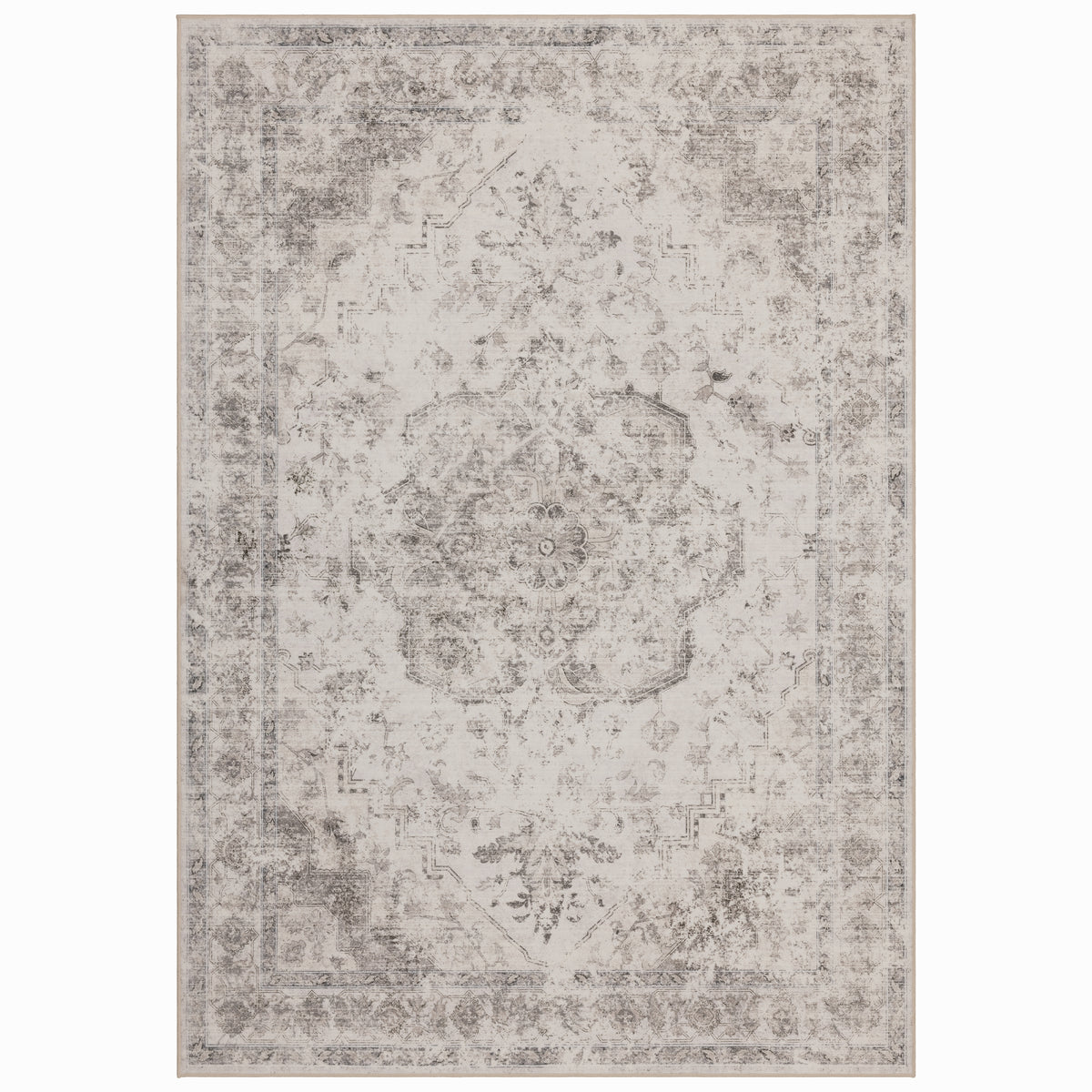Lina 1141 beige · Waschbarer Vintage Teppich - Zeitlose Eleganz