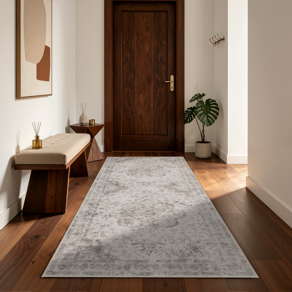 Lina 1141 beige · Waschbarer Vintage Teppich - Zeitlose Eleganz
