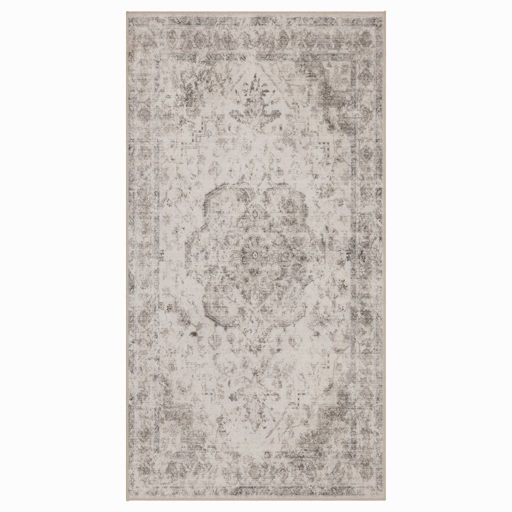 Lina 1141 beige · Waschbarer Vintage Teppich - Zeitlose Eleganz