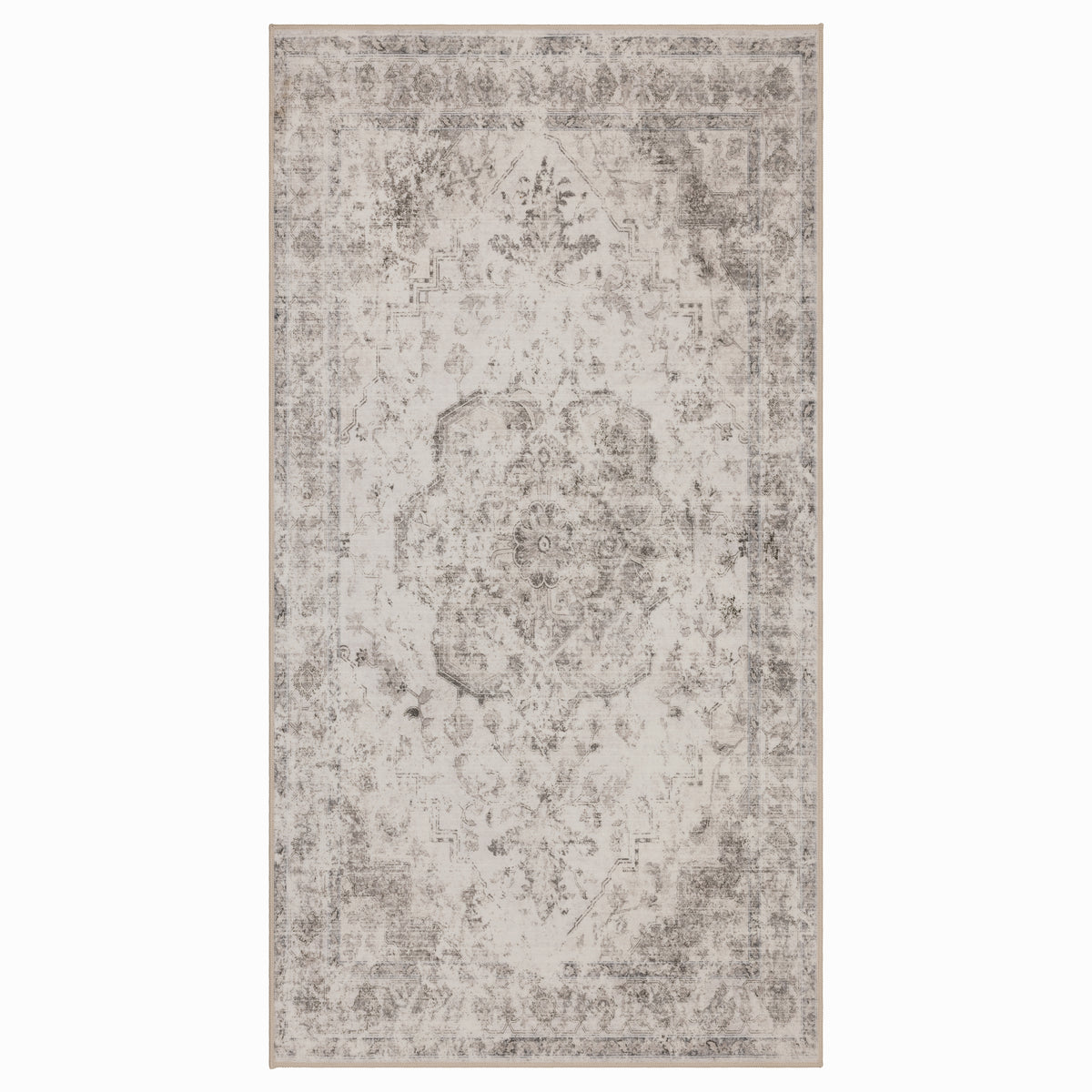 Lina 1141 beige · Waschbarer Vintage Teppich - Zeitlose Eleganz