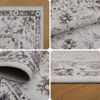 Lina 1142 creme · Waschbarer Vintage Teppich - Zeitlose Eleganz