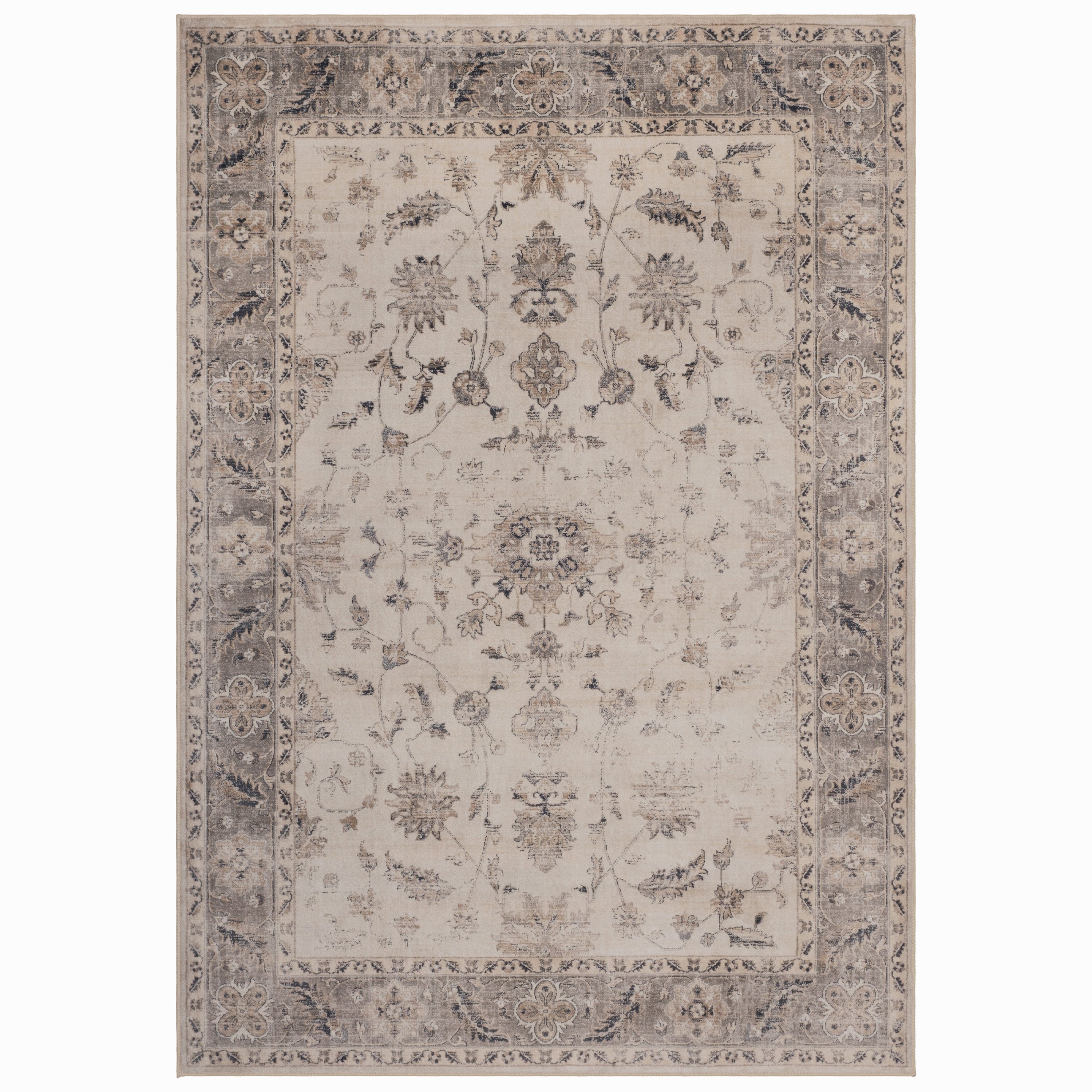 Lina 1143 beige · Waschbarer Vintage Teppich - Zeitlose Eleganz