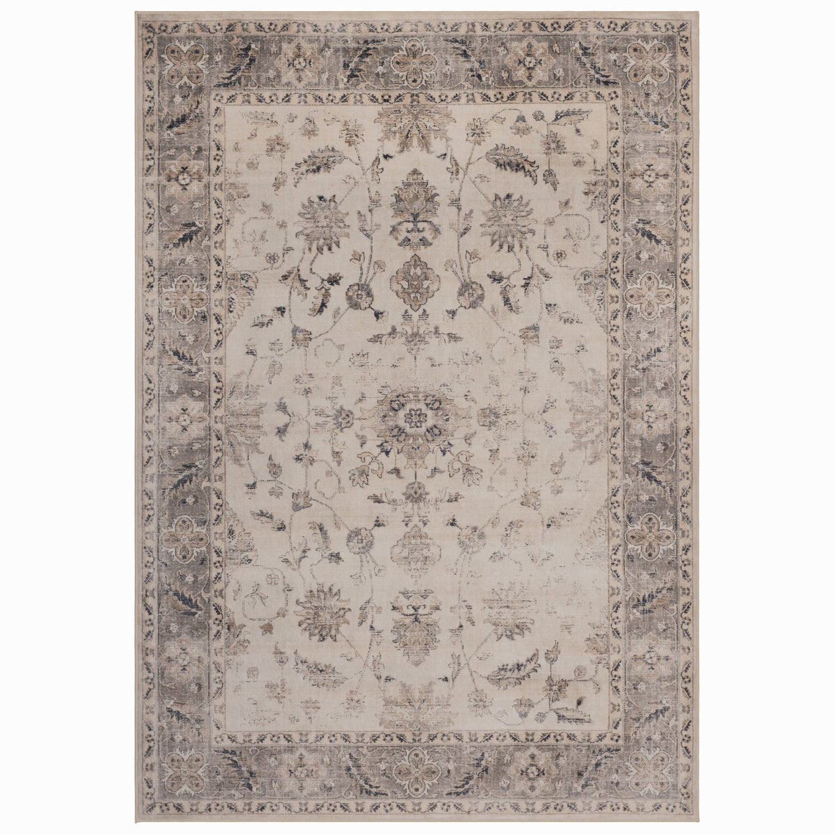 Lina 1143 beige · Waschbarer Vintage Teppich - Zeitlose Eleganz