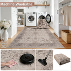 Lina 1143 beige · Waschbarer Vintage Teppich - Zeitlose Eleganz