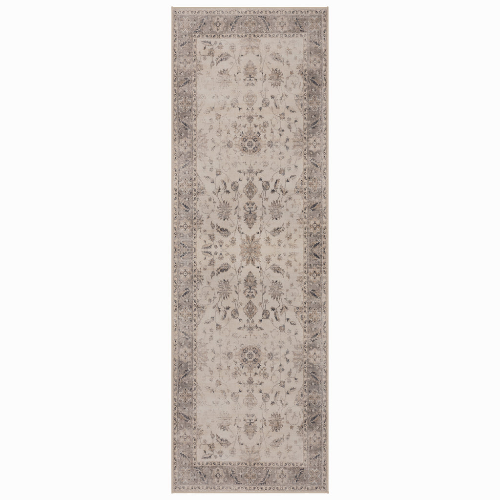 Lina 1143 beige · Waschbarer Vintage Teppich - Zeitlose Eleganz