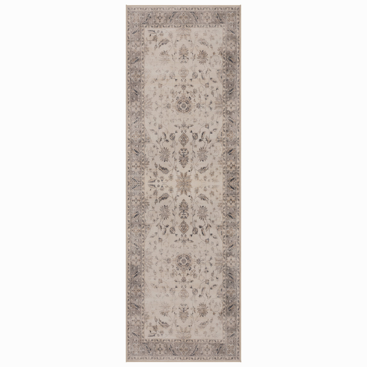 Lina 1143 beige · Waschbarer Vintage Teppich - Zeitlose Eleganz