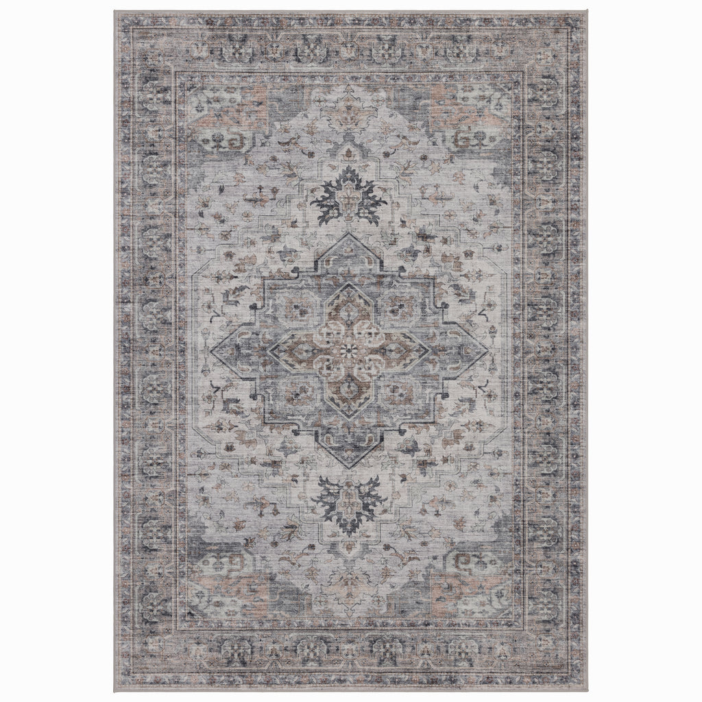 Lina 1144 beige · Waschbarer Vintage Teppich - Zeitlose Eleganz
