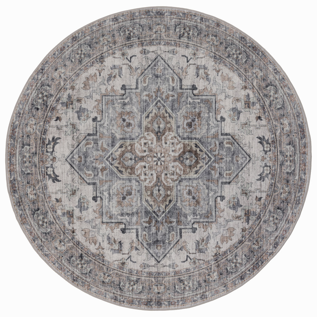 Lina 1144 beige · Waschbarer Vintage Teppich - Zeitlose Eleganz