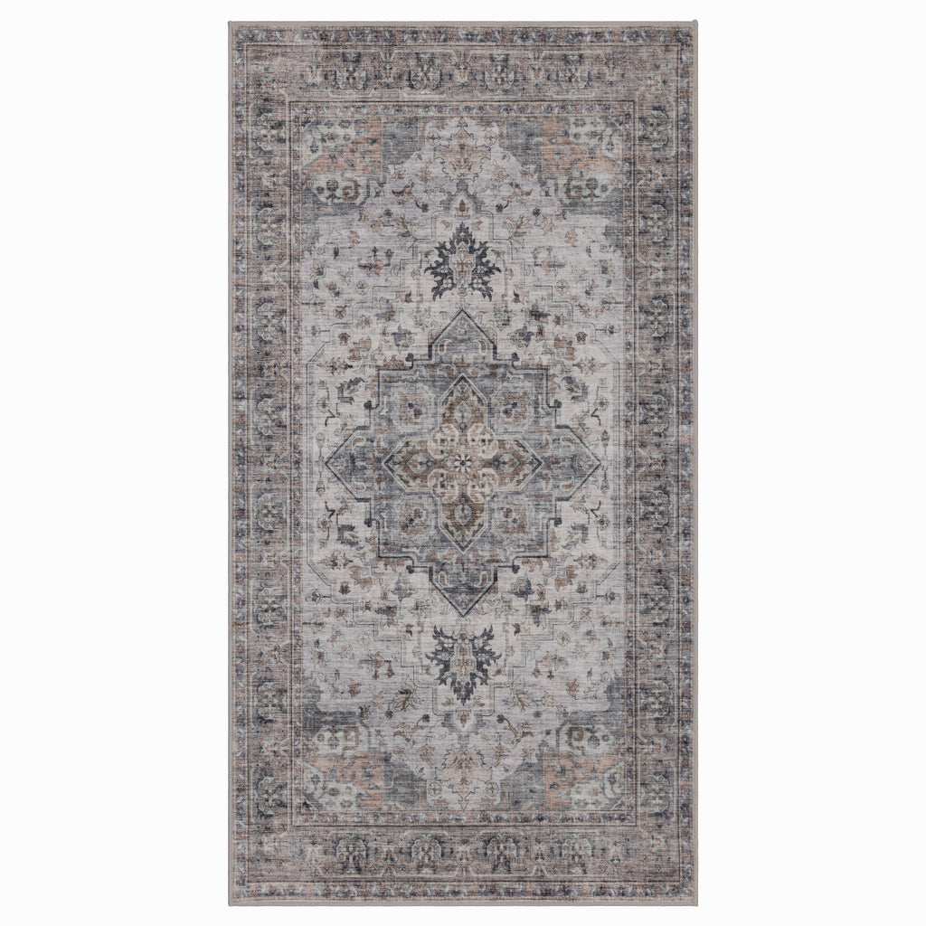 Lina 1144 beige · Waschbarer Vintage Teppich - Zeitlose Eleganz