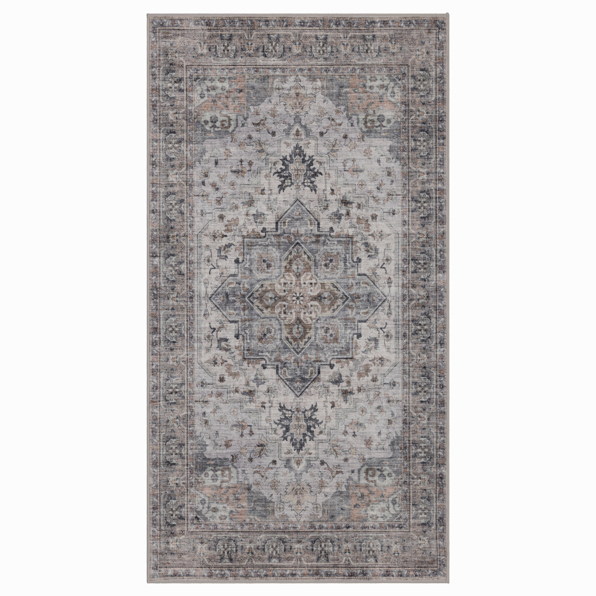 Lina 1144 beige · Waschbarer Vintage Teppich - Zeitlose Eleganz
