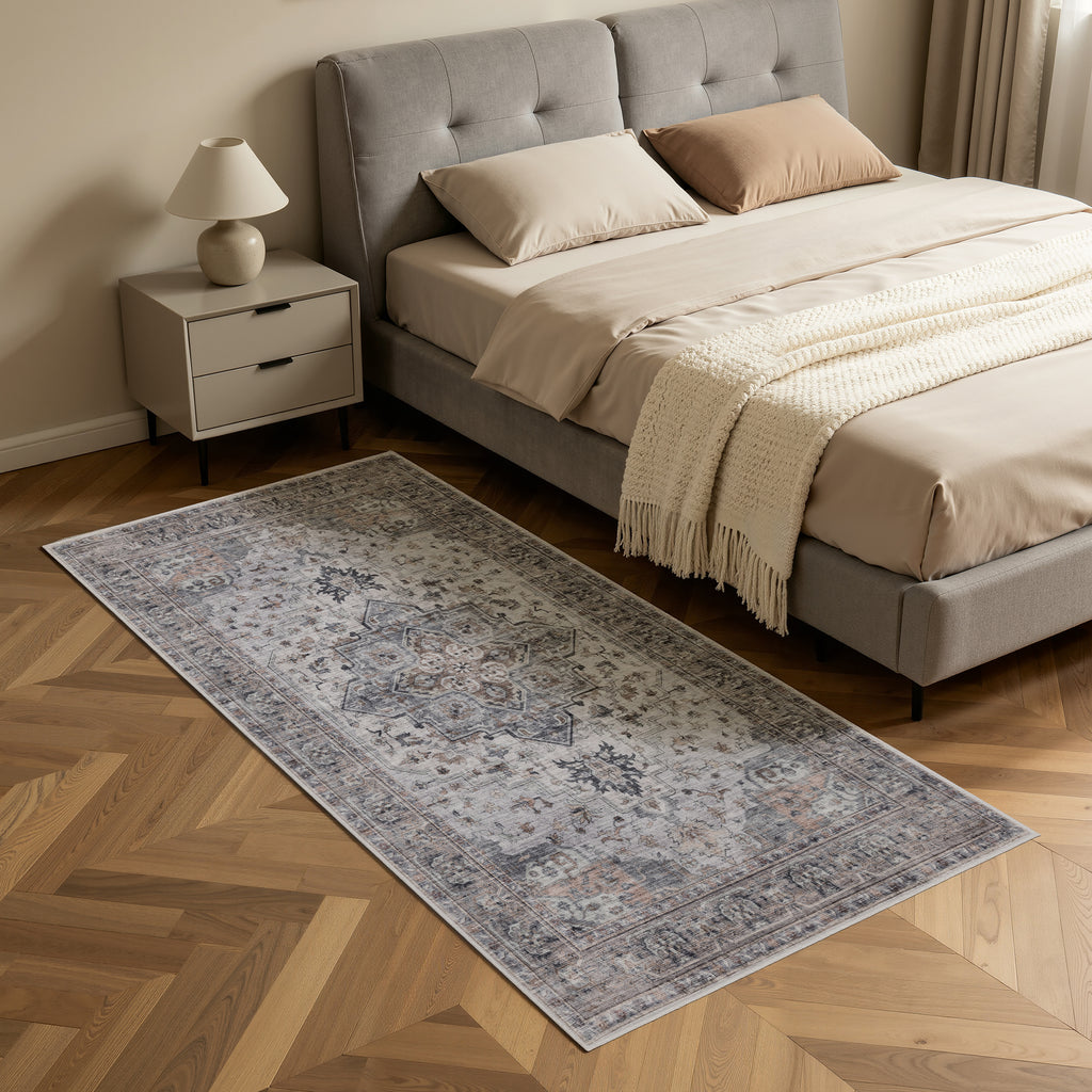 Lina 1144 beige · Waschbarer Vintage Teppich - Zeitlose Eleganz