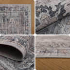 Lina 1144 beige · Waschbarer Vintage Teppich - Zeitlose Eleganz