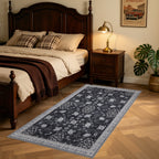 Lina 1146 black · Waschbarer Vintage Teppich - Zeitlose Eleganz