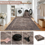 Lina 1147 braun · Waschbarer Vintage Teppich - Zeitlose Eleganz