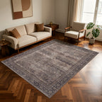 Lina 1147 braun · Waschbarer Vintage Teppich - Zeitlose Eleganz