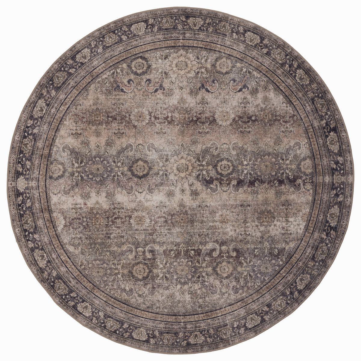 Lina 1147 braun · Waschbarer Vintage Teppich - Zeitlose Eleganz