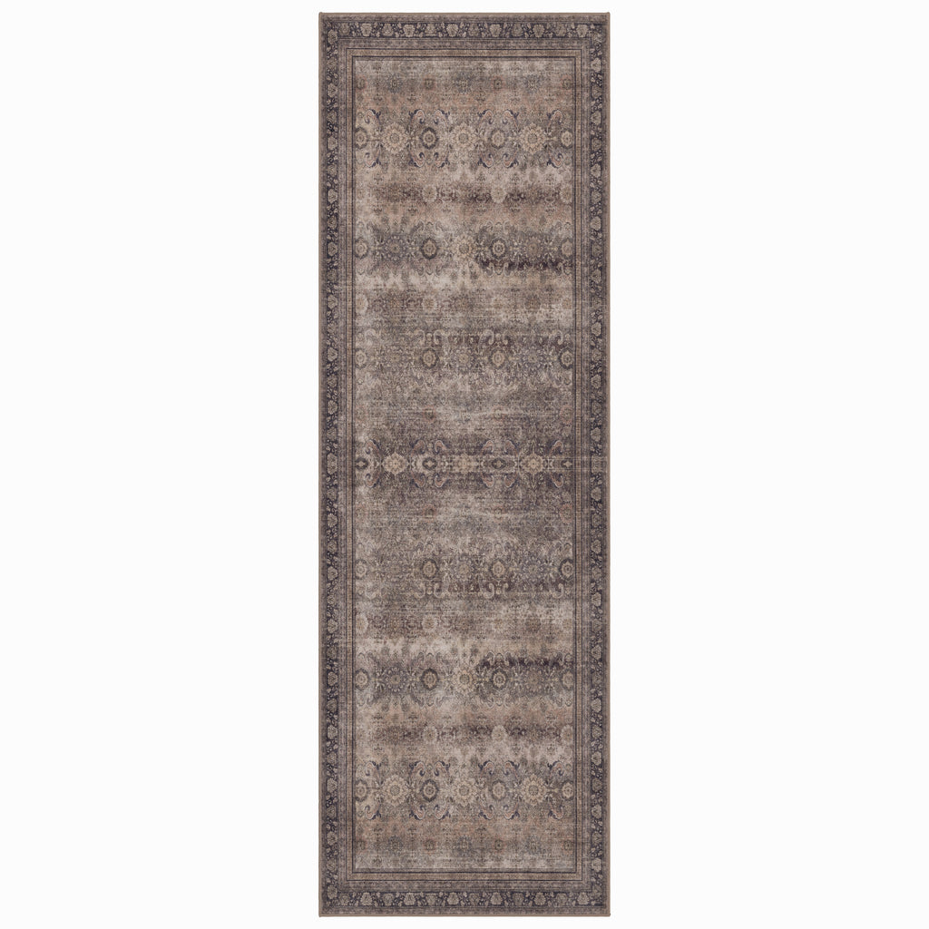 Lina 1147 braun · Waschbarer Vintage Teppich - Zeitlose Eleganz