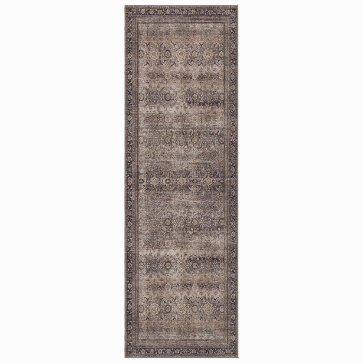 Lina 1147 braun · Waschbarer Vintage Teppich - Zeitlose Eleganz