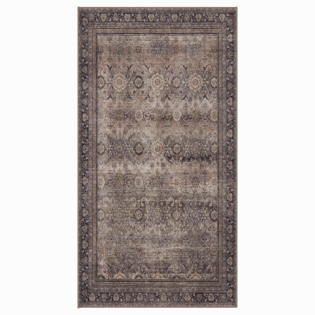 Lina 1147 braun · Waschbarer Vintage Teppich - Zeitlose Eleganz