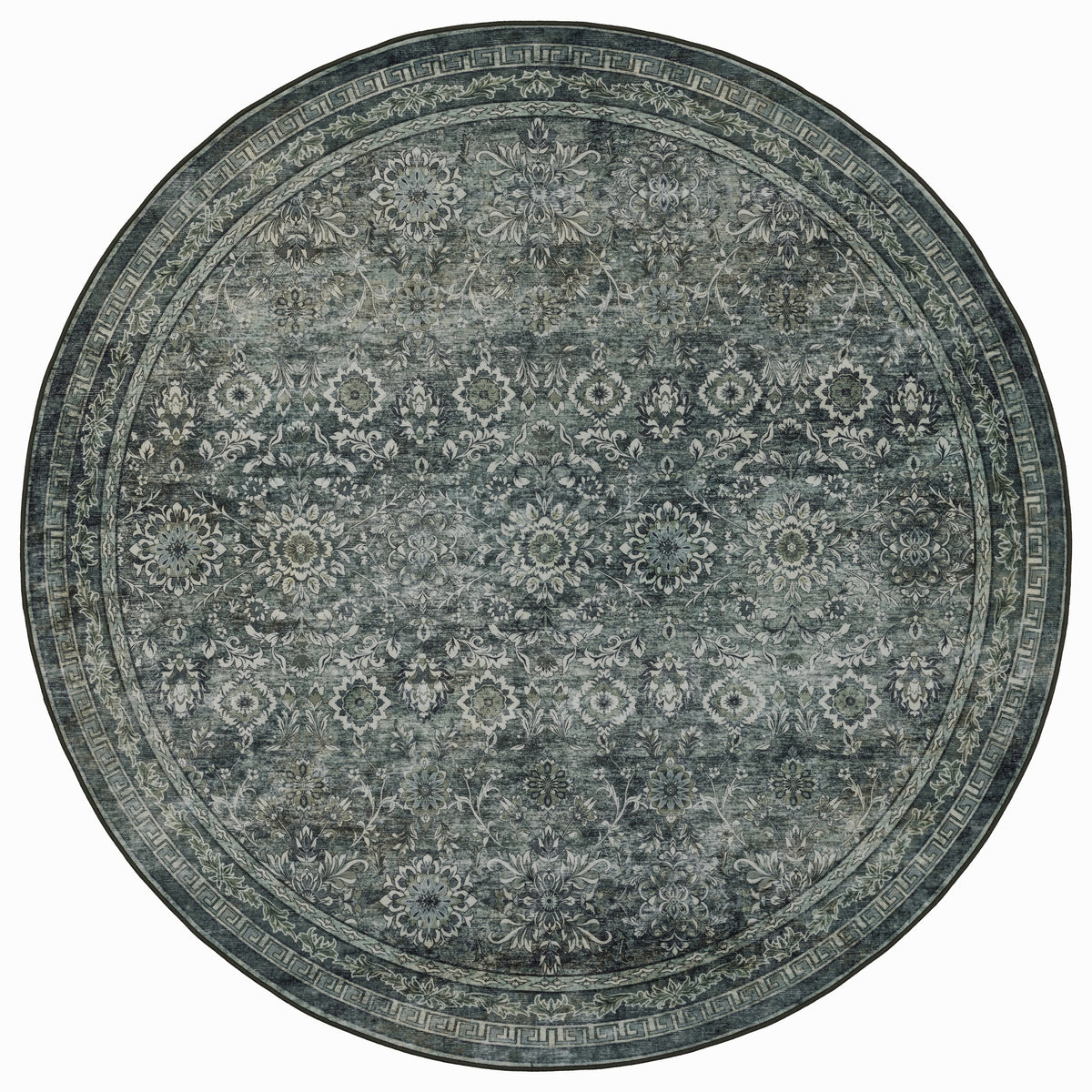 Lina 1148 grün · Waschbarer Vintage Teppich - Zeitlose Eleganz