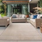 Nora 1201 beige · Moderner Teppich für Indoor & Outdoor