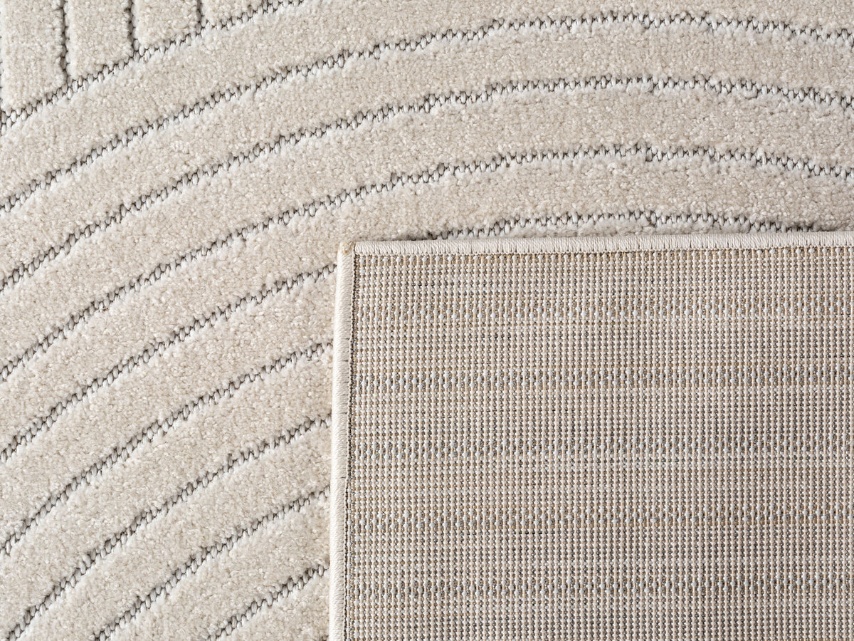 Nora 1201 creme · Moderner Teppich für Indoor & Outdoor
