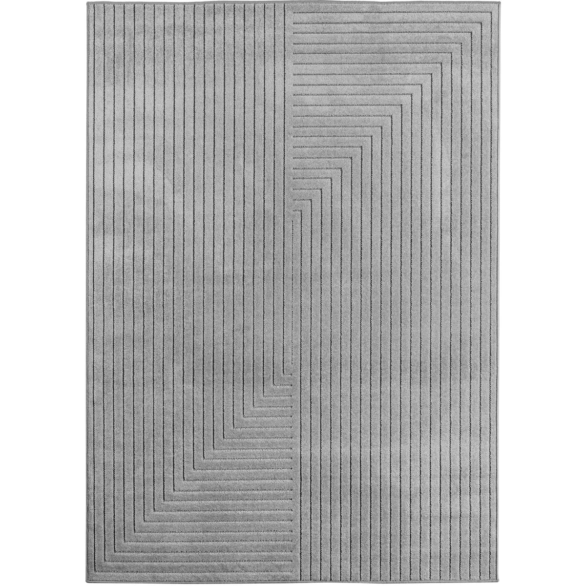 Nora 1202 grau · Moderner Teppich für Indoor & Outdoor
