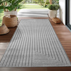 Nora 1202 grau · Moderner Teppich für Indoor & Outdoor