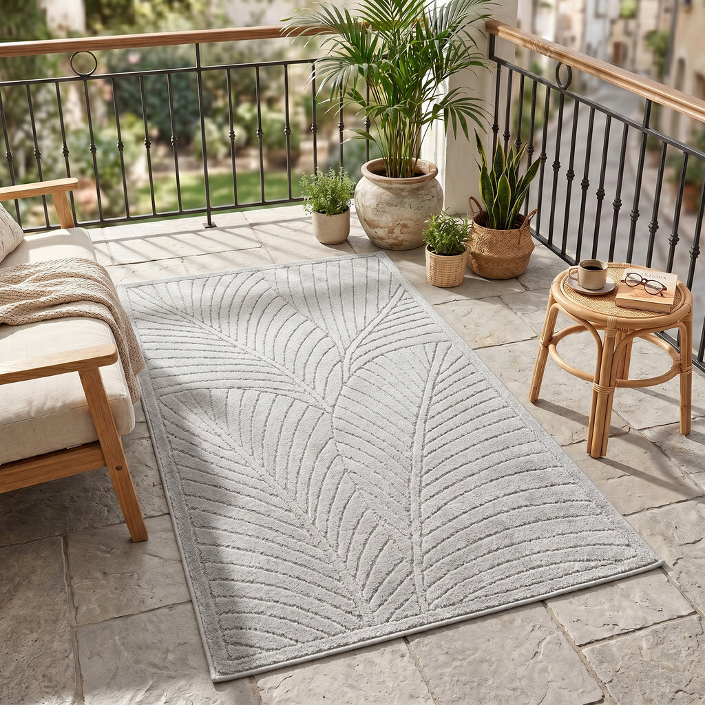 Nora 1203 grau · Moderner Teppich für Indoor & Outdoor