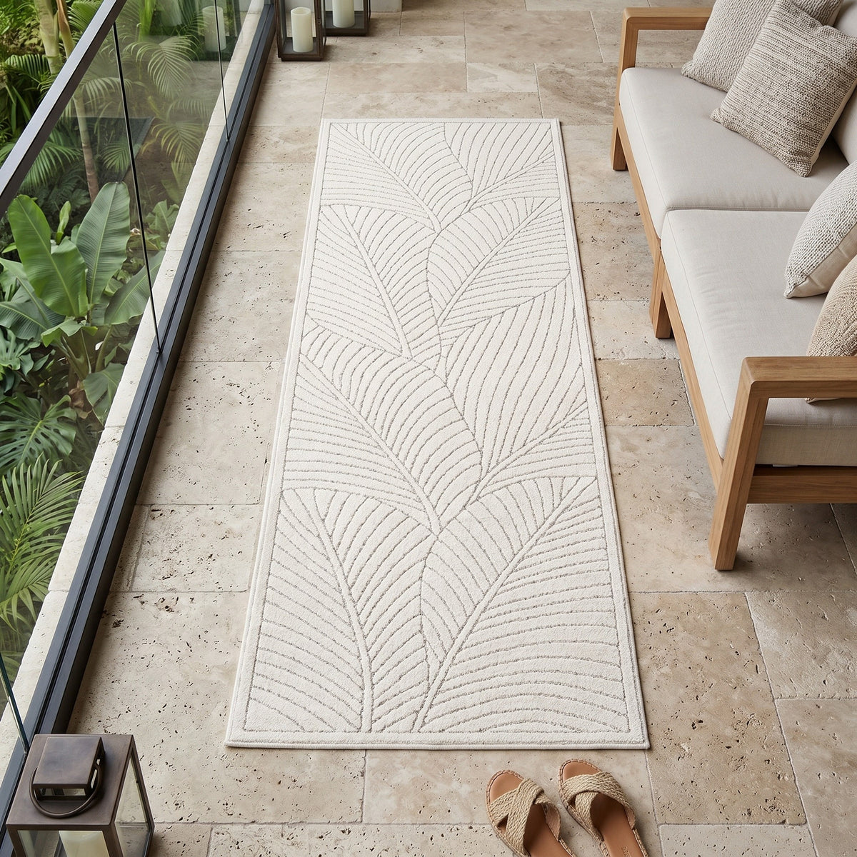 Nora 1203 creme · Moderner Teppich für Indoor & Outdoor