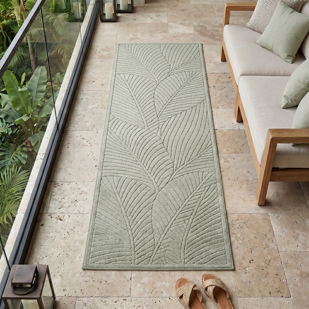 Nora 1203 salbeigrün · Moderner Teppich für Indoor & Outdoor