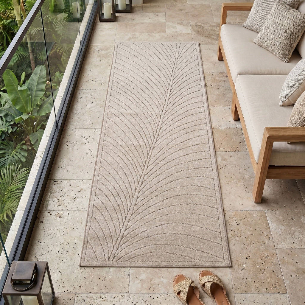 Nora 1204 beige · Moderner Teppich für Indoor & Outdoor
