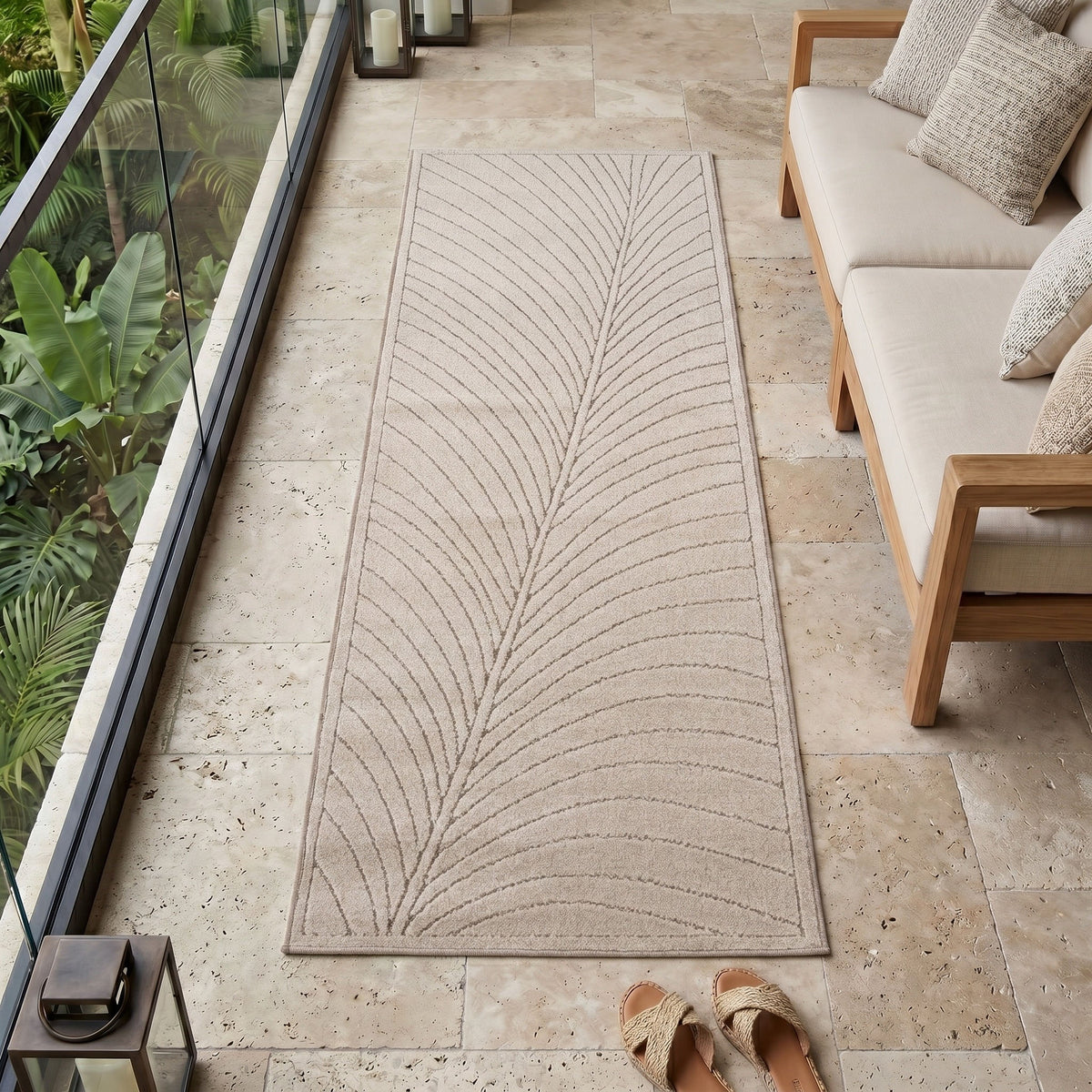 Nora 1204 beige · Moderner Teppich für Indoor & Outdoor