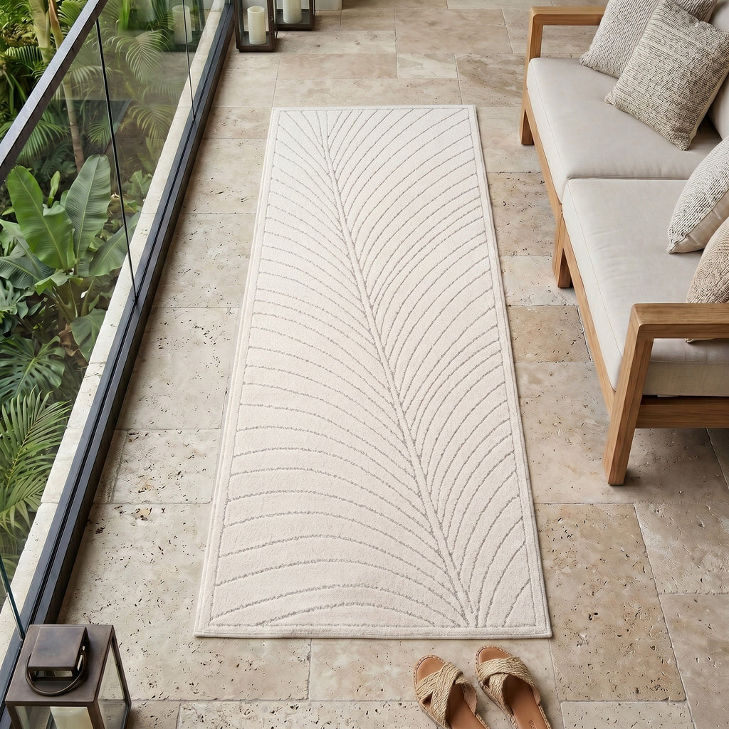 Nora 1204 creme · Moderner Teppich für Indoor & Outdoor