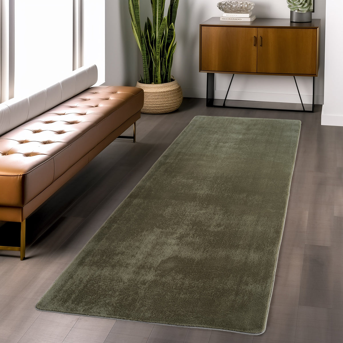 Amber 1400 khaki · Kuschelweicher Hochflor-Teppich