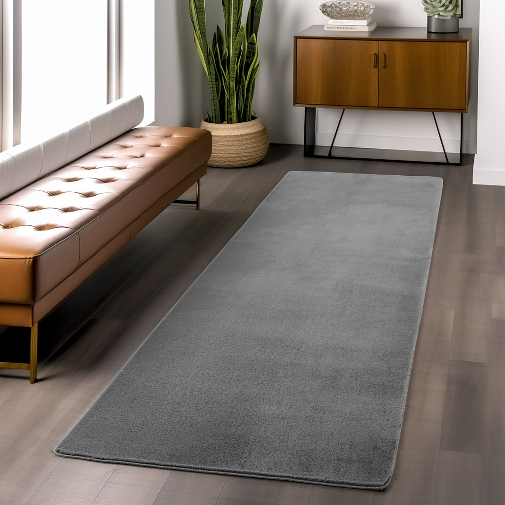 Amber 1400 grau · Kuschelweicher Hochflor-Teppich