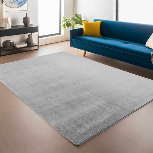 Amber 1400 hellgrau · Kuschelweicher Hochflor-Teppich